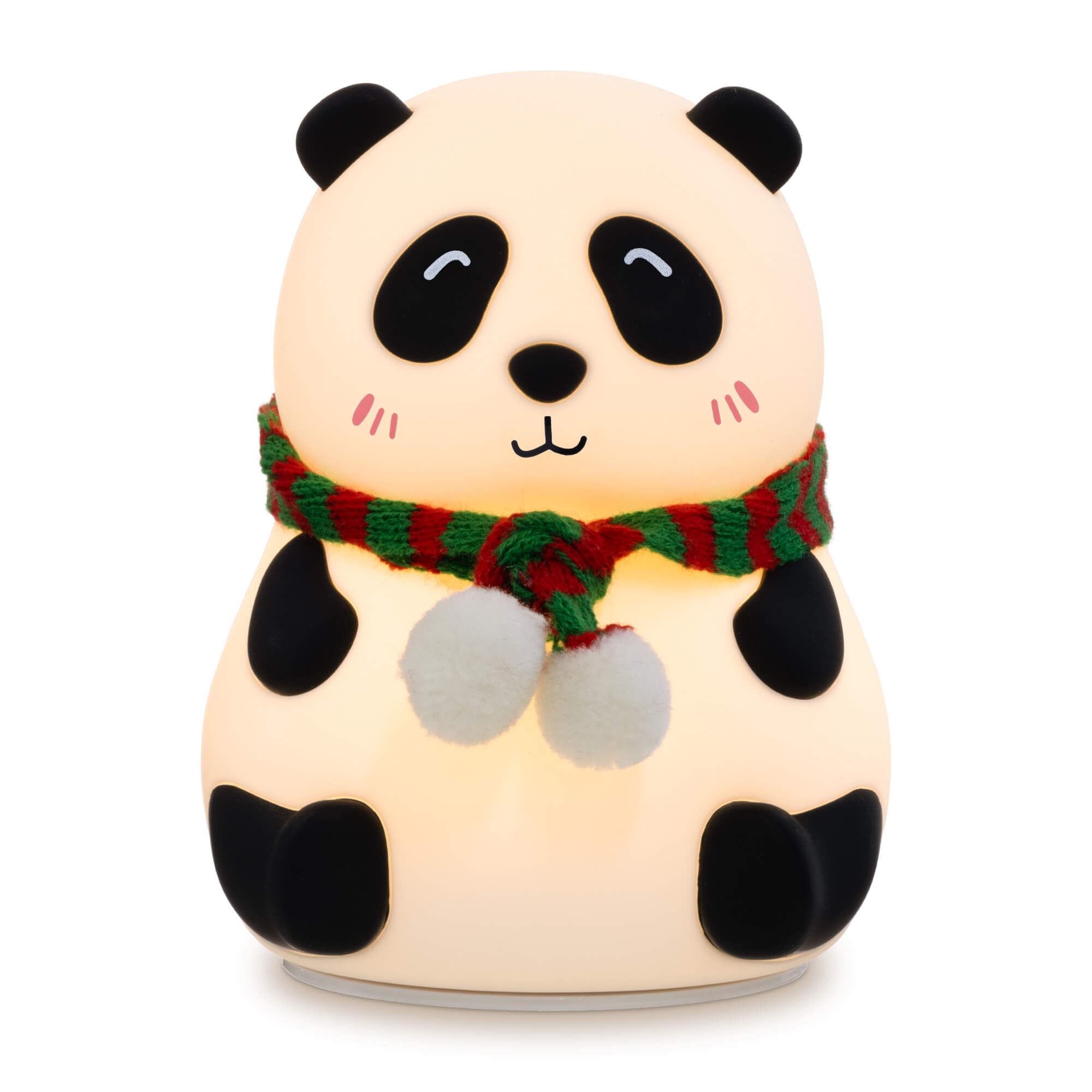 Navaris LED Night Light RGB - Παιδικό Νυχτερινό Φως με Αλλαγή Χρωμάτων - Panda with Scarf - White / Black / Red / Green - 55003.02.03