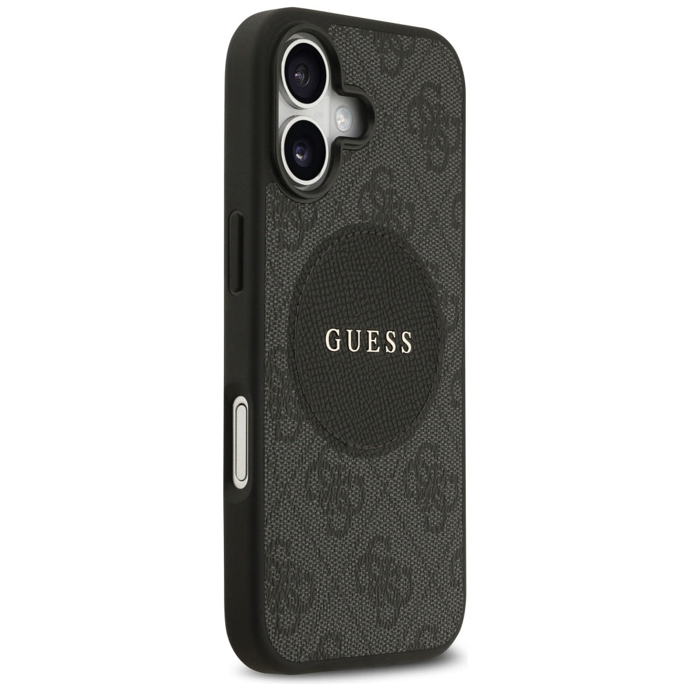 Guess iPhone 17 - 4G Circle Classic Logo MagSafe - Θήκη με Επένδυση Συνθετικού Δέρματος - Black - GUHMP17SP4PGRSGK
