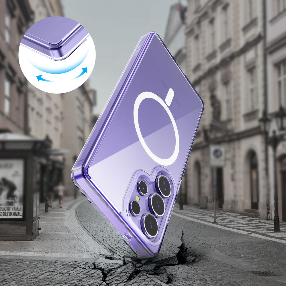 Tech - Protect Samsung Galaxy S25 Ultra Flexair Hybrid MagSafe Σκληρή Θήκη με Πλαίσιο Σιλικόνης και MagSafe - Διάφανη