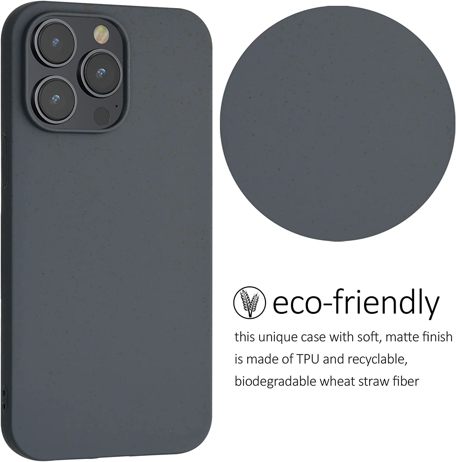 Kalibri iPhone 14 Pro Max Θήκη Σιλικόνης TPU με Ανακυκλώσιμο και Βιοδιασπώμενο Υλικό - Dark Slate - 59220.202