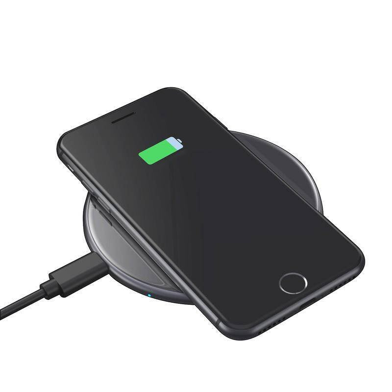 Crong PowerSpot 15W Ασύρματος Φορτιστής Qi με Καλώδιο Type - C σε Type - C - Shadow Black