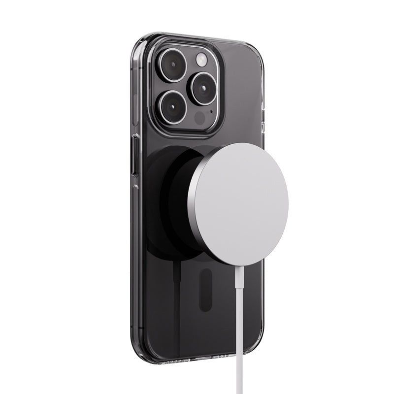 Crong iPhone 15 Pro Clear Mag Pro - Σκληρή Θήκη με MagSafe - Black