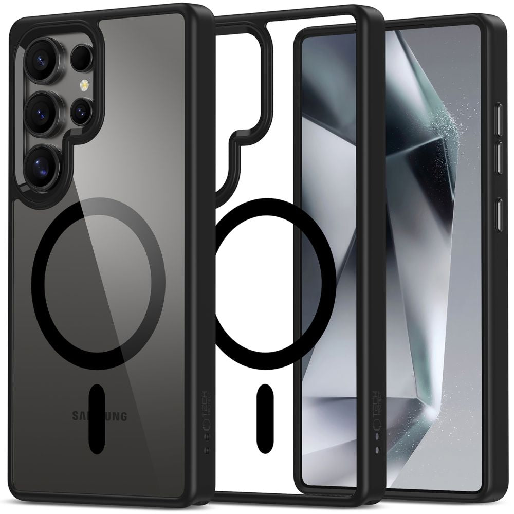 Tech-Protect Samsung Galaxy S25 Ultra MagMat Σκληρή Θήκη με Πλαίσιο Σιλικόνης και MagSafe - Black / Διάφανη