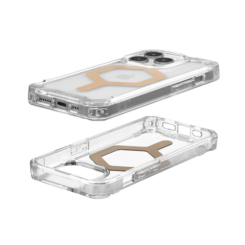 UAG iPhone 15 Pro Plyo Series Θήκη Υψηλής Προστασίας με MagSafe - Ice / Gold - Διάφανη