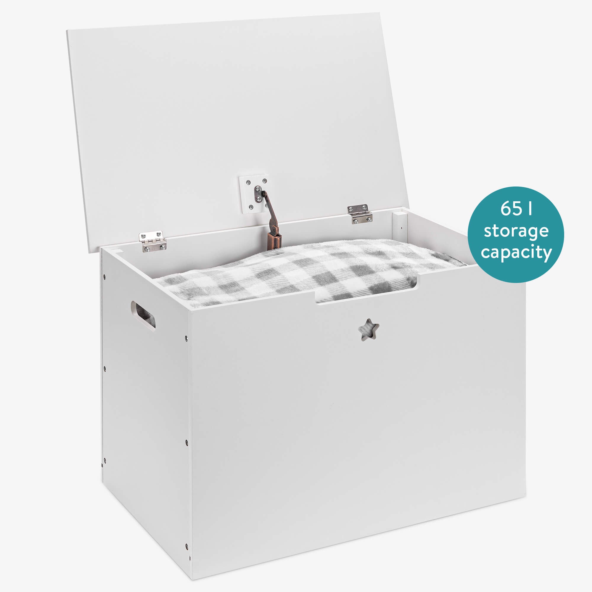 Navaris Παιδικό Κουτί Αποθήκευσης Παιχνιδιών - Design Star - White - 55828.01