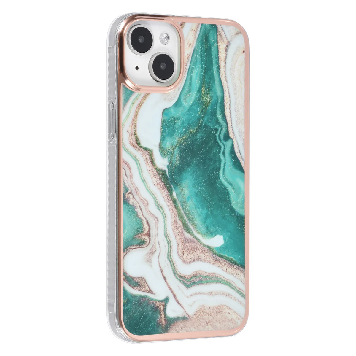 Tuniq iPhone 15 Plus - Σκληρή Θήκη με Πλαίσιο Σιλικόνης - Σχέδιο Μάρμαρο - Πράσινη