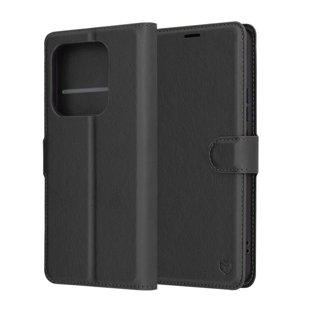 Techsuit Xiaomi Redmi Note 14 5G - Leather Folio - Θήκη Πορτοφόλι από Δερματίνη με Stand - Black
