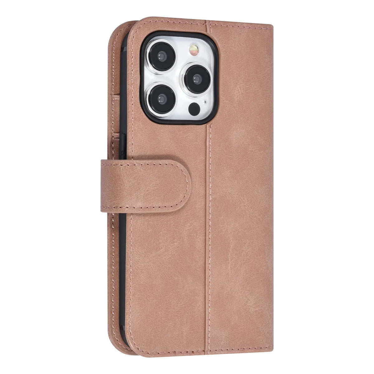 Tuniq iPhone 15 Pro - Θήκη Πορτοφόλι από Δερματίνη με Stand - Ροζ