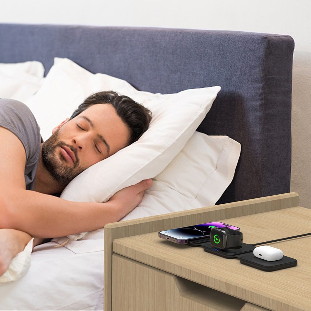 Tech - Protect QI15W - A24 3in1 Ασύρματος Μαγνητικός Φορτιστής MagSafe - Black