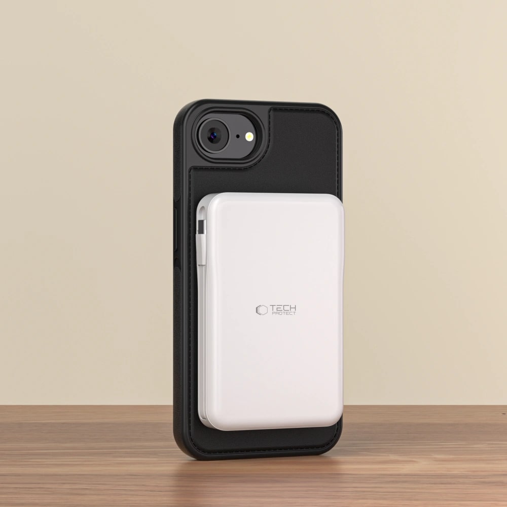 Tech-Protect iPhone 16e Θήκη Πορτοφόλι Stand από Δερματίνη με Αποσπώμενη θήκη MagSafe - Black