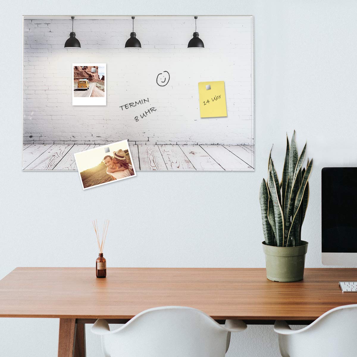 Navaris Magnetic Glass Memo Board Μαγνητικός Γυάλινος Πίνακας - 90 x 60cm - Design Industrial - 45723.06