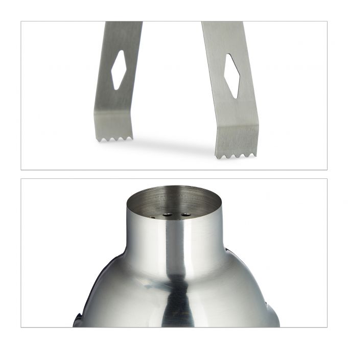 Relaxdays Σετ Κοκτέιλ 5 Τεμαχίων από Ανοξείδωτο Ατσάλι - Silver - 4052025205812