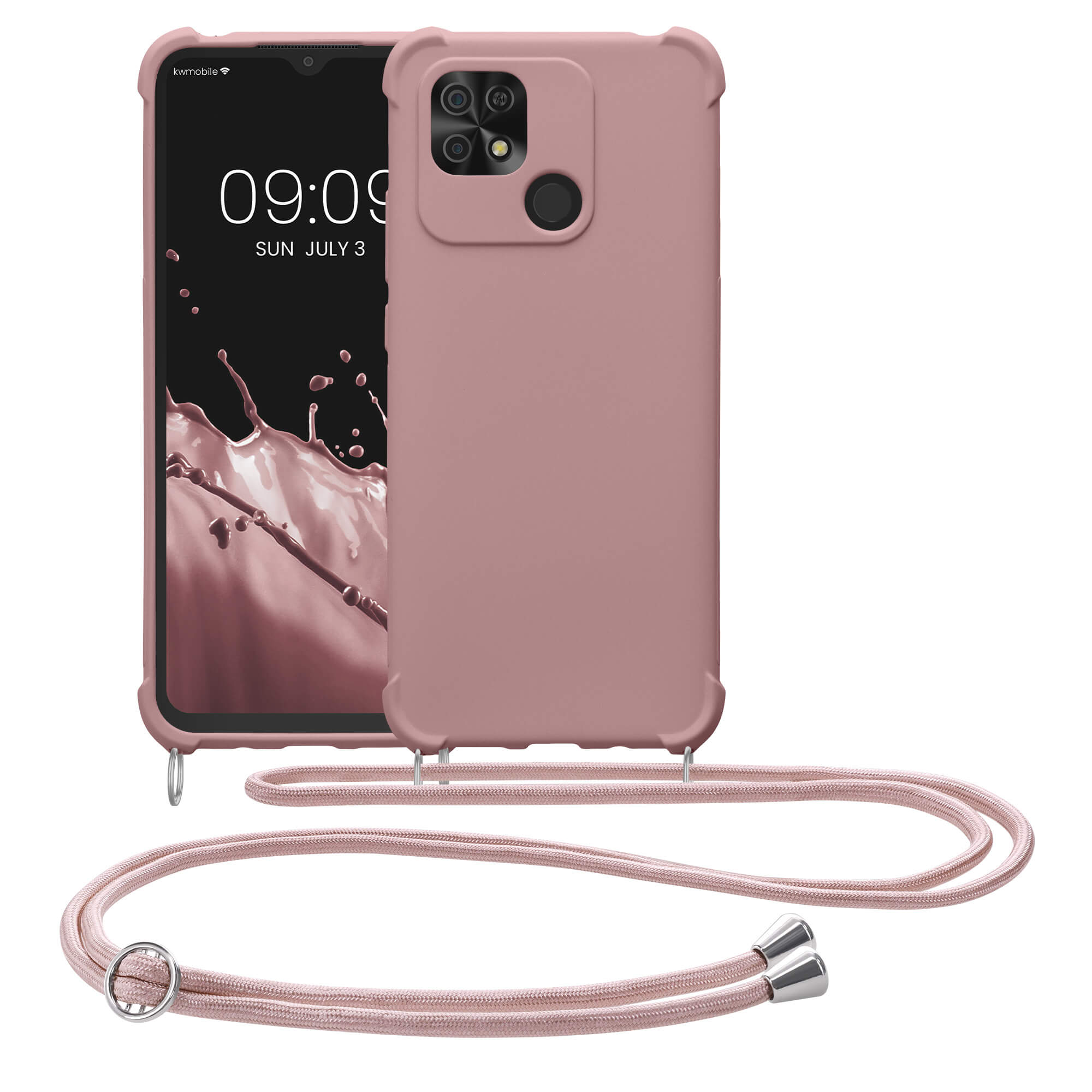 KW Xiaomi Redmi 10C Θήκη Σιλικόνης TPU με Λουράκι - Mother of Pearl - 59233.154