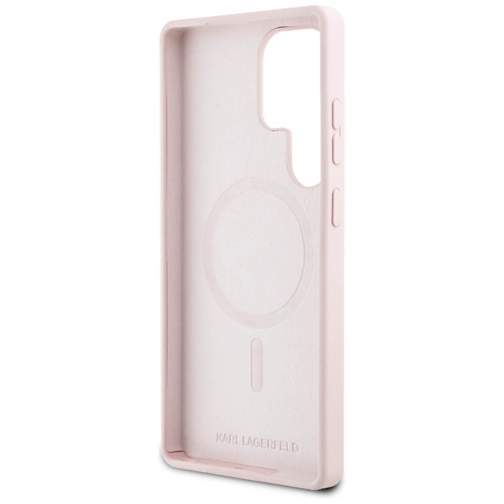 Karl Lagerfeld Samsung Galaxy S25 Ultra - Silicone Graffiti Ikonik Printed Logo - Σκληρή Θήκη Σιλικόνης με MagSafe - Pink - KLHMS25LPNYKGRTP
