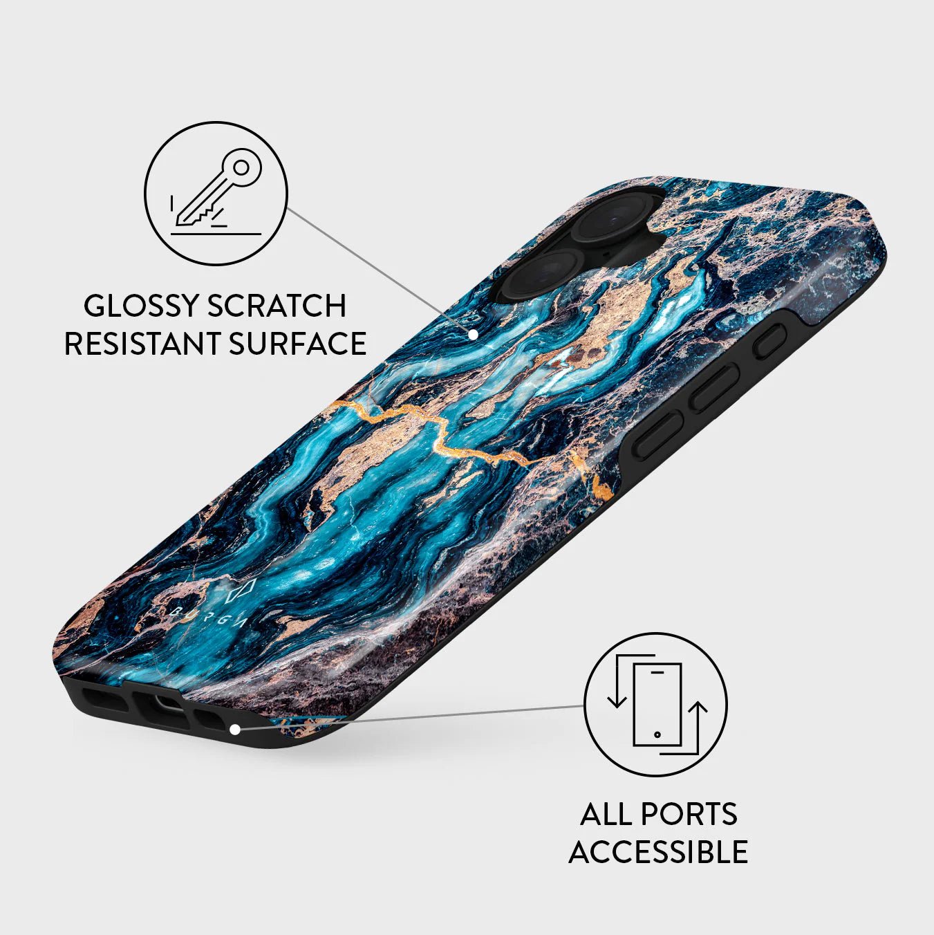 Burga iPhone 16 Fashion Tough MagSafe Σκληρή Θήκη με MagSafe - Mystic River