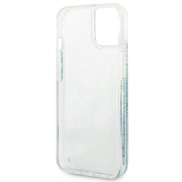 Guess iPhone 14 Flower Liquid Glitter Σκληρή Θήκη - Green - GUHCP14SLFLSN