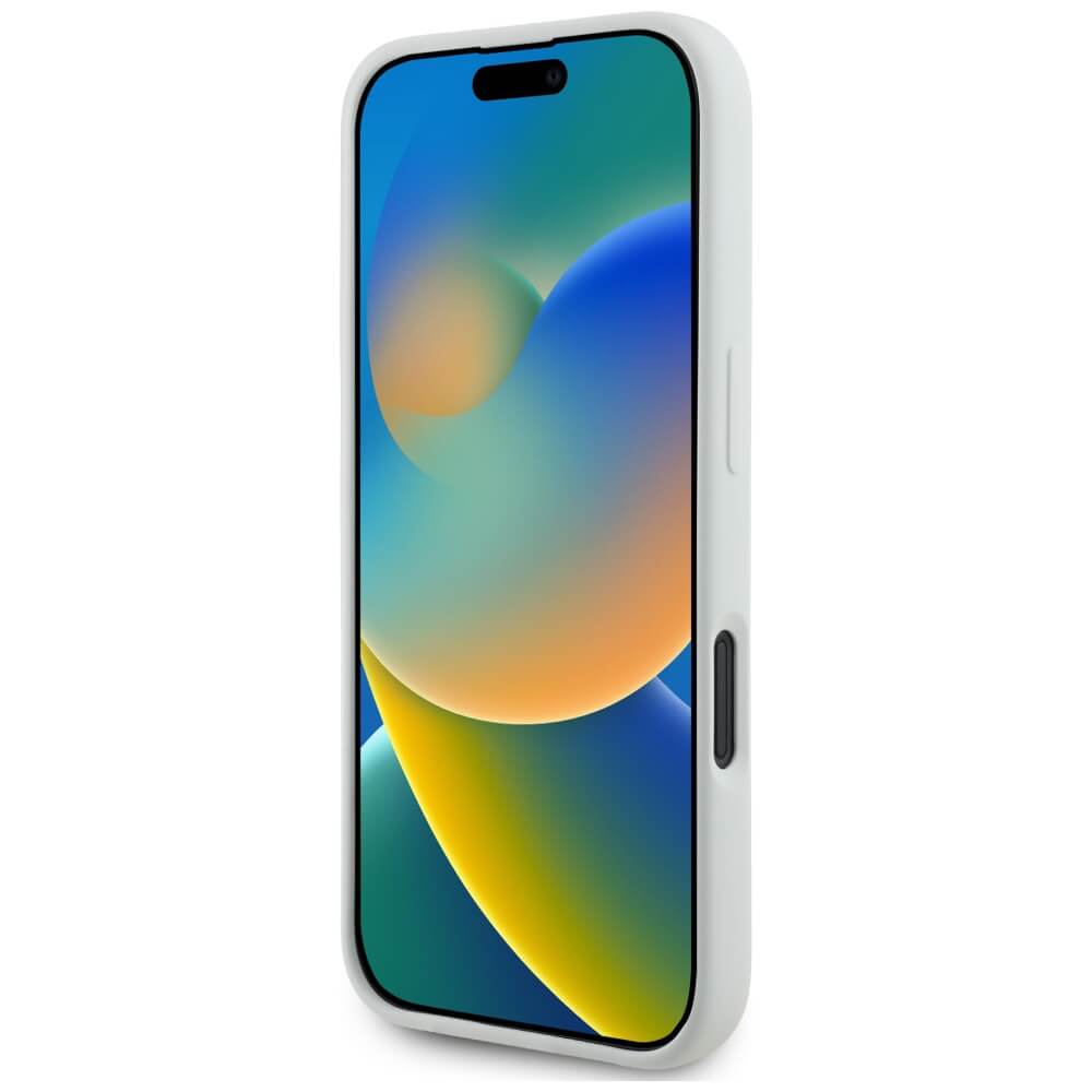 Karl Lagerfeld iPhone 16 - Silicone Double Heads and Circle - Σκληρή Θήκη Σιλικόνης με MagSafe - Beige - KLHMP16SSKCHTCE