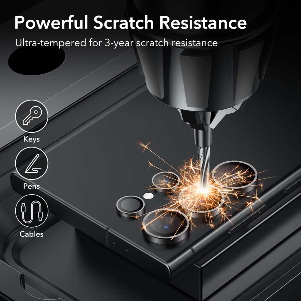 ESR Samsung Galaxy S24 Ultra Armorite Camera Lens 9H Αντιχαρακτικό Γυαλί για την Κάμερα - Black