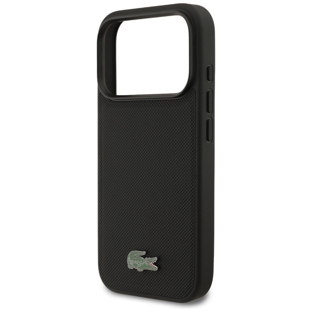 Lacoste iPhone 17 Pro - Petit Pique Lacquer Logo MagSafe - Σκληρή Θήκη με Πλαίσιο Σιλικόνης - Black