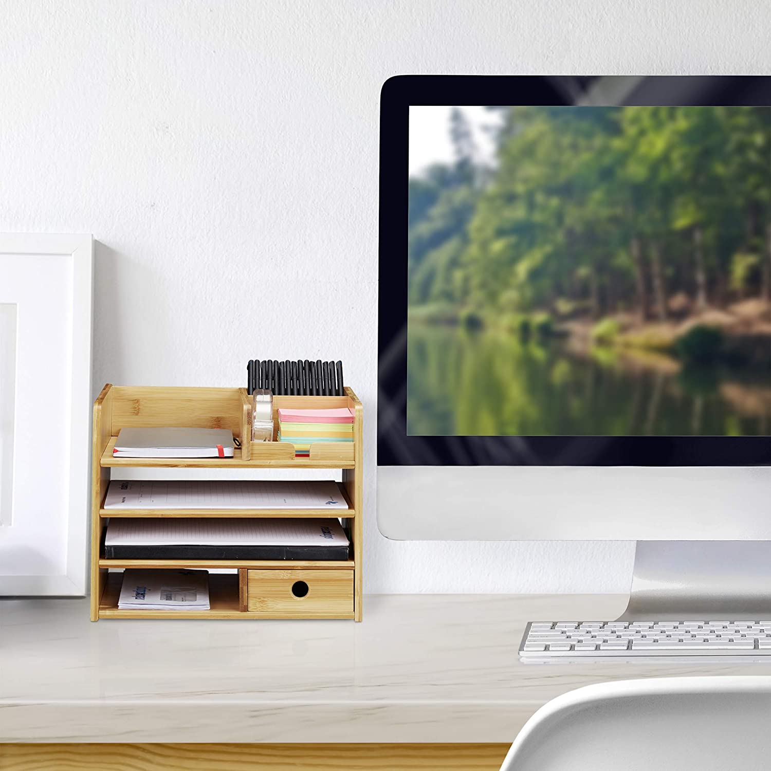 Relaxdays Διοργανωτής Γραφείου από Μπαμπού - Natural - 4052025255565