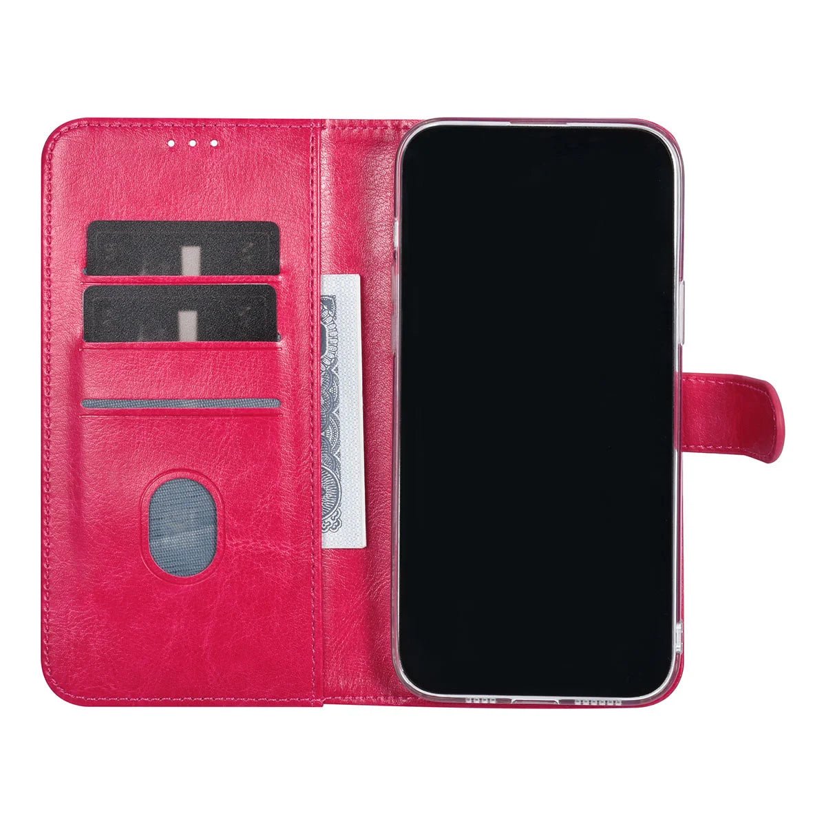 Tuniq iPhone 15 Pro Max - Θήκη Πορτοφόλι Stand από Δερματίνη - Ροζ