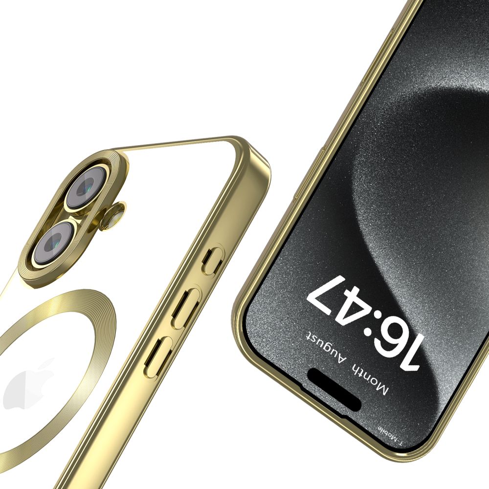 Tech-Protect iPhone 16 MagFlex Θήκη Σιλικόνης TPU με MagSafe - Διάφανη / Satin Gold