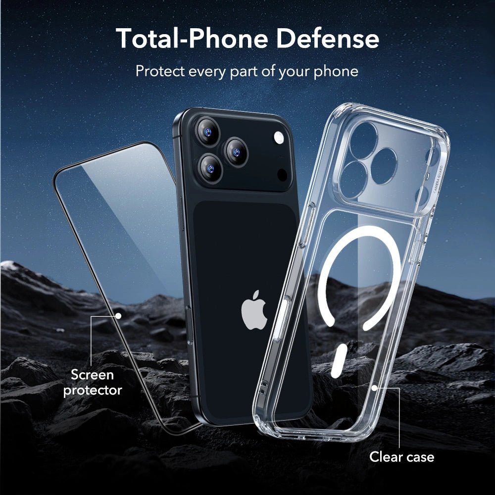 ESR iPhone 17 Pro Max - Σετ με Classic Hybrid MagSafe Σκληρή Θήκη με Πλαίσιο Σιλικόνης και Αντιχαρακτικό Γυαλί Οθόνης - Διάφανη