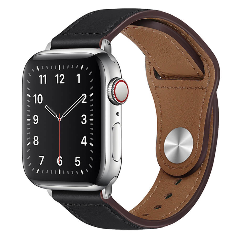 Techsuit Λουράκι Apple Watch 4/5/6/7/8/9/10/11 - SE (1/2/3) - ULTRA (1/2/3) - 44/45/46/49mm Watchband W033 από Συνθετικό Δε΄ρμα - 35 x 20 x 180mm - Black