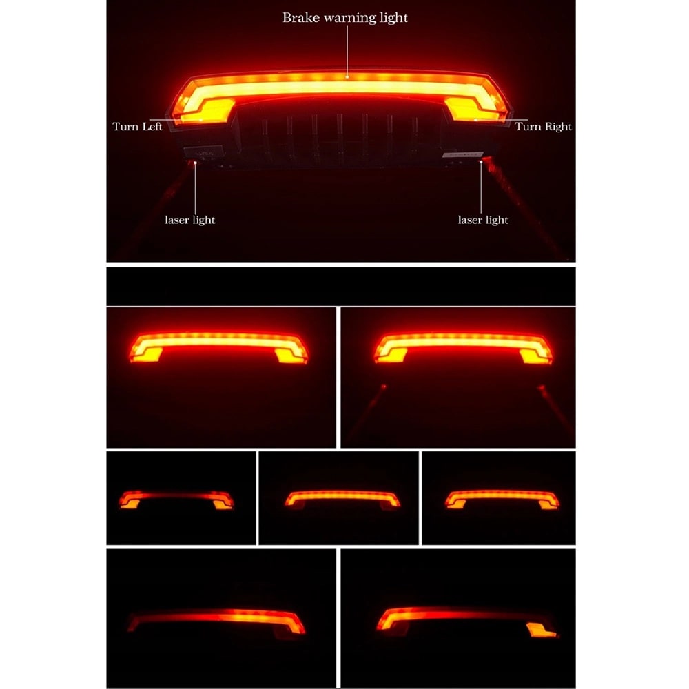 Rockbros LKWD-R1 Πίσω Φως Ποδηλάτου με Λέιζερ και Τηλεχειριστήριο - Black
