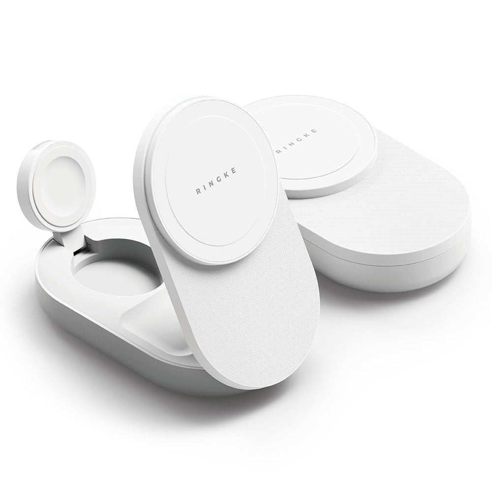 Ringke 3in1 Αναδιπλούμενος Ασύρματος MagSafe Φορτιστής 25W QI2.2 - White