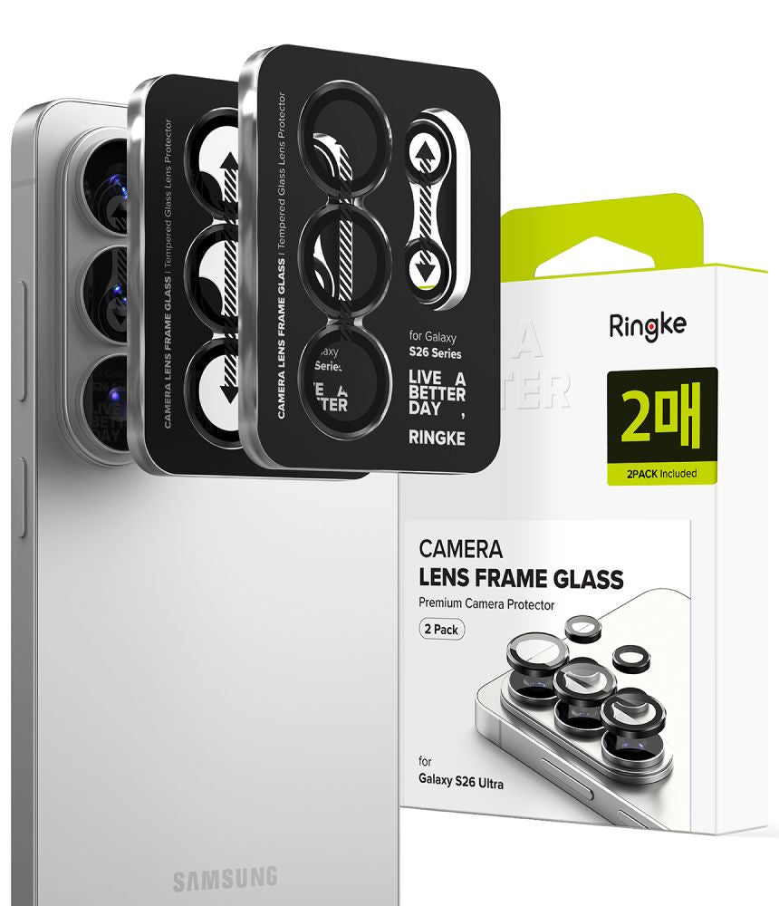 Ringke Samsung Galaxy S26 Ultra - Αντιχαρακτικό Γυαλί για την Κάμερα - Camera Frame - 2 Τεμάχια - Black