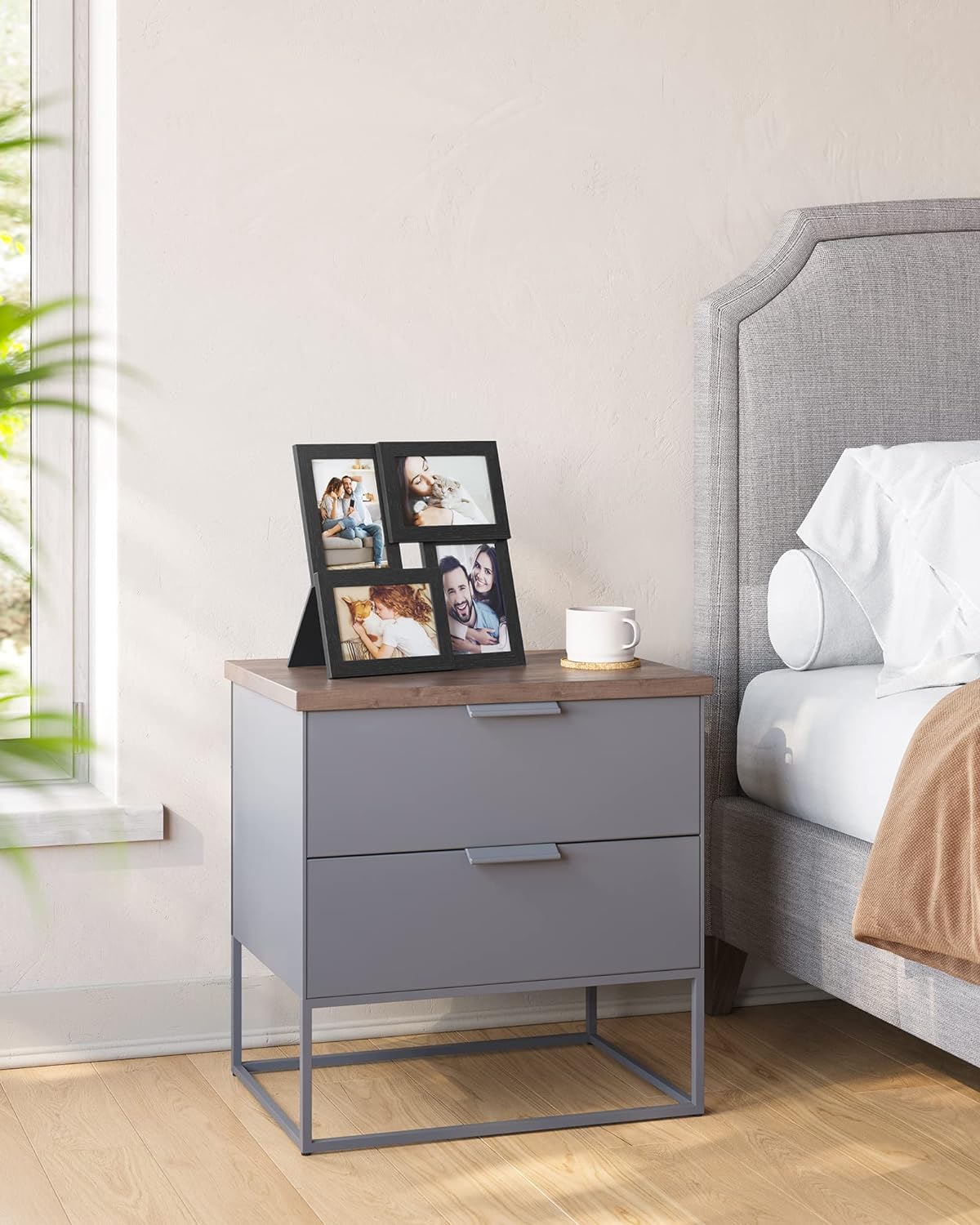 Songmics Ξύλινη Κορνίζα για 4 Φωτογραφίες 10 x 15 cm - Black - RPF25BK