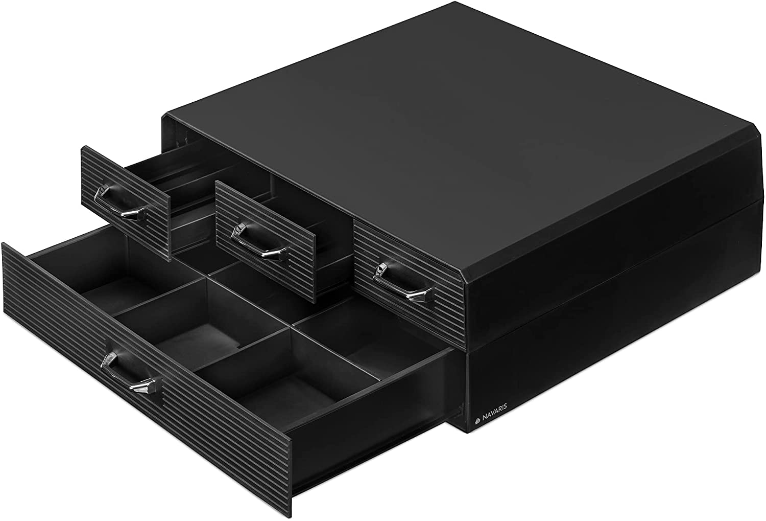 Navaris Capsule Holder - Κουτί Αποθήκευσης με 4 Συρτάρια για Κάψουλες Nespresso / Βάση για Καφετιέρα - Black - 54092.01