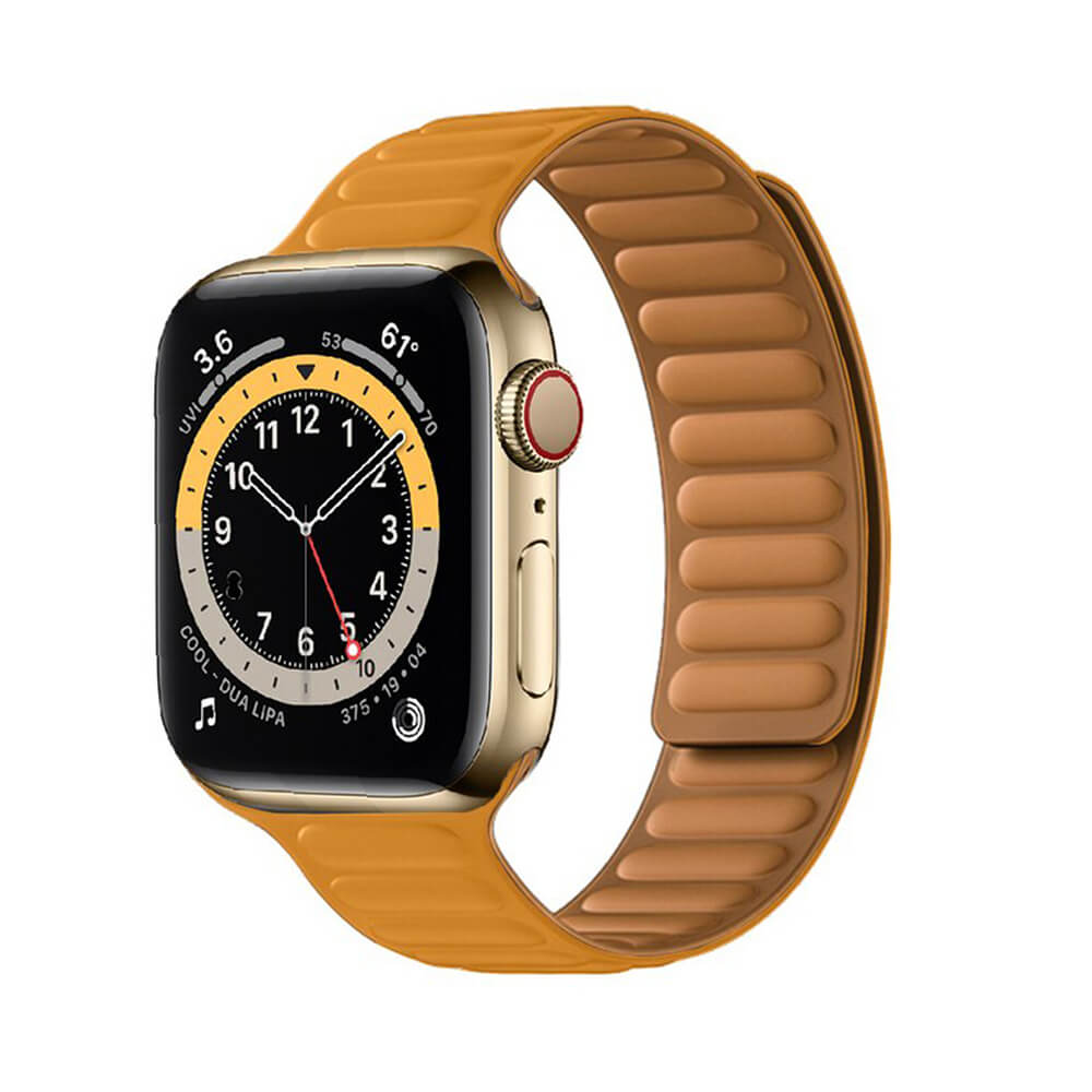 Techsuit Λουράκι Apple Watch 2/3/4/5/6/7/8/9/10/11 - SE (1/2/3) - 38/40/41/42mm Watchband W035 Σιλικόνης - Orange