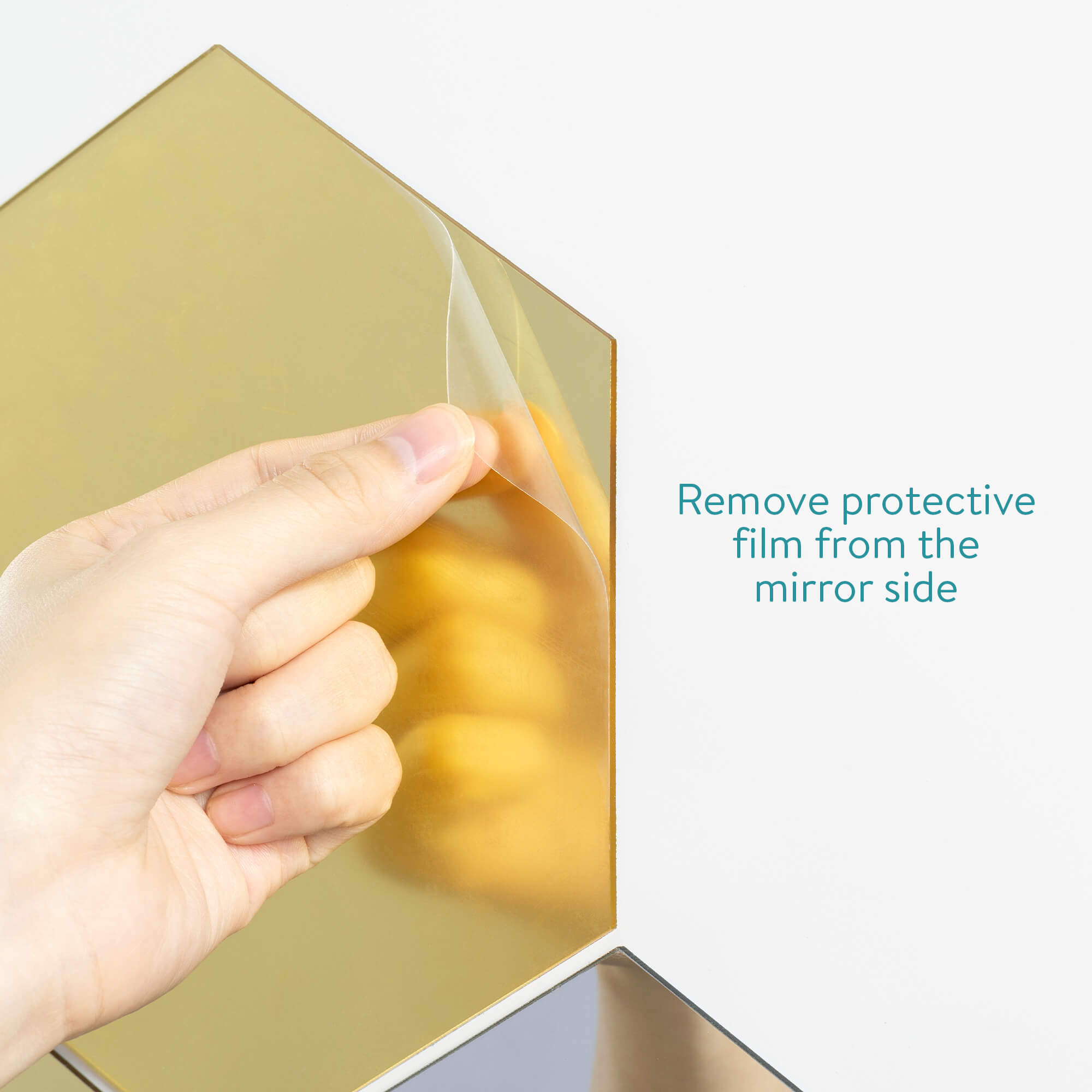 Navaris Σετ με 12 Ακρυλικά Εξάγωνα Αυτοκόλλητα Πάνελ Καθρέπτες Τοίχου - Silver / Gold - 56744.03