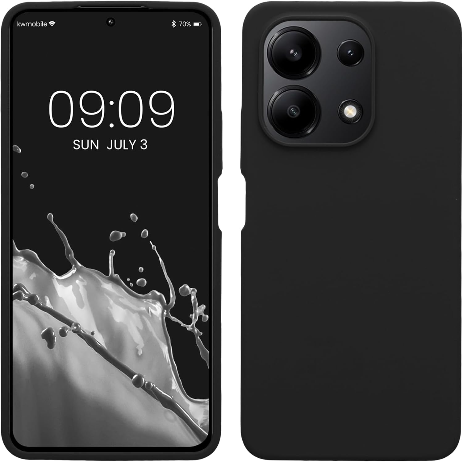 KW Xiaomi Redmi Note 13 4G Θήκη Σιλικόνης Rubberized TPU - Black