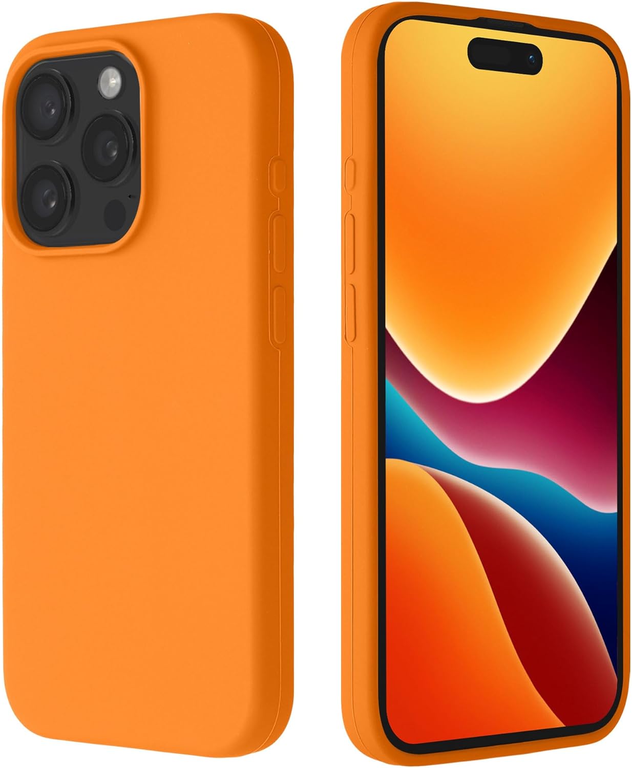Kalibri iPhone 15 Pro Θήκη Σιλικόνης Rubberized TPU - Fruity Orange