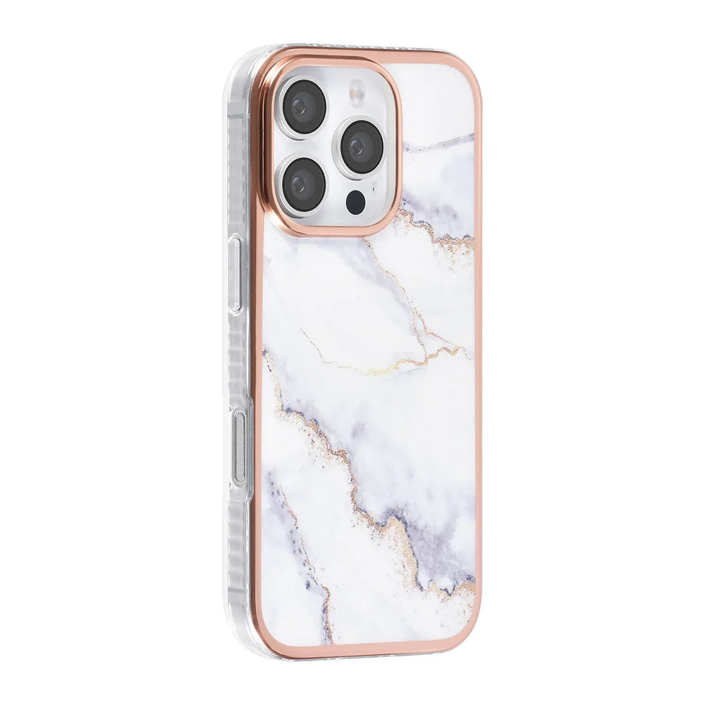 Tuniq iPhone 16 Pro Silicone Θήκη Σιλικόνης - Marble / White