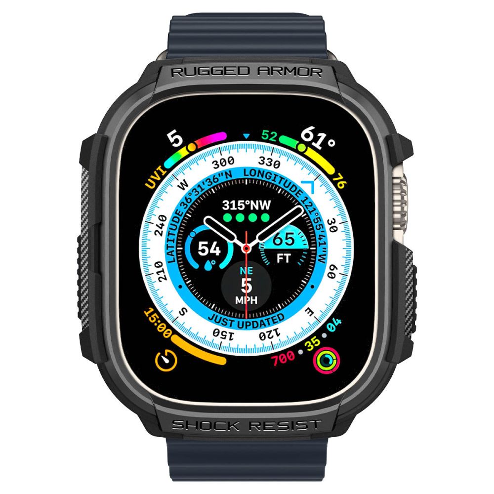 Spigen Θήκη Apple Watch Ultra (1/2/3) - 49mm Rugged Armor - Matte Black