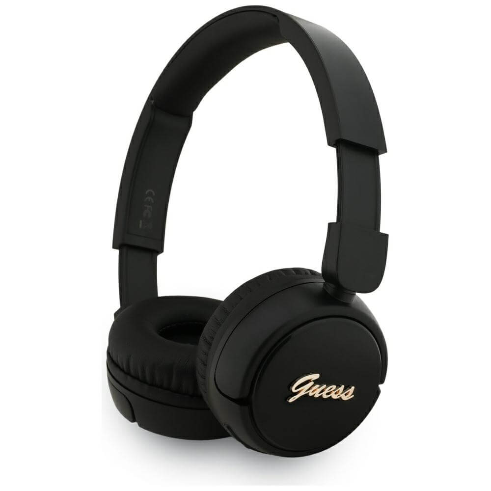 Guess Over-Ear Metal Logo Script - Ασύρματα Bluetooth Ακουστικά - Black