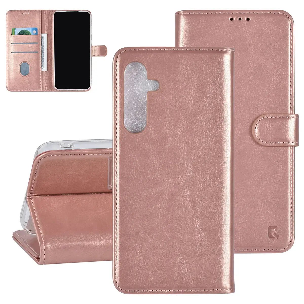Tuniq Samsung Galaxy A55 5G - Θήκη Πορτοφόλι Stand από Δερματίνη - Rose Gold