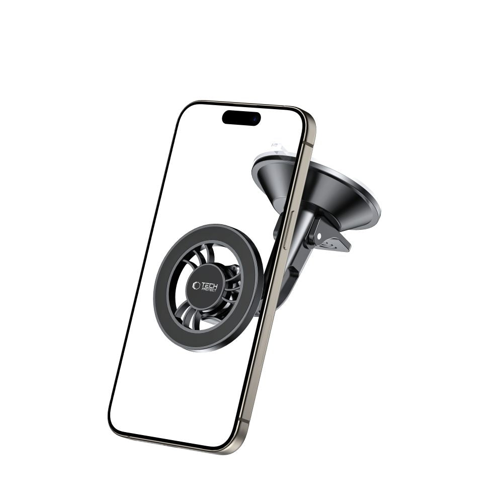 Tech-Protect N56 SHRT Μαγνητική MagSafe Βάση Αυτοκινήτου για το Ταμπλό και το Παρμπρίζ - Black