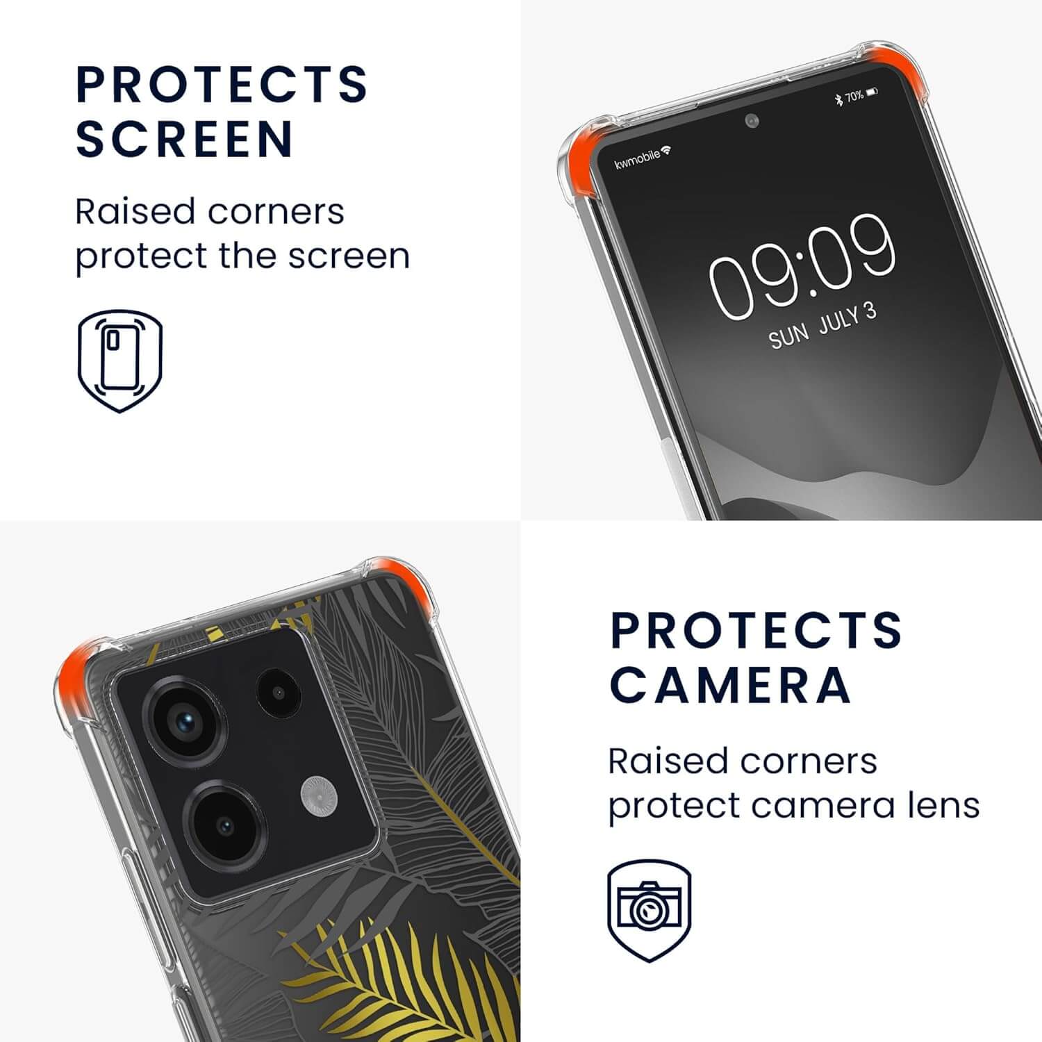 KW Xiaomi Redmi Note 13 4G Θήκη Σιλικόνης TPU με Λουράκι - Design Jungle - Yellow / Grey / Διάφανη