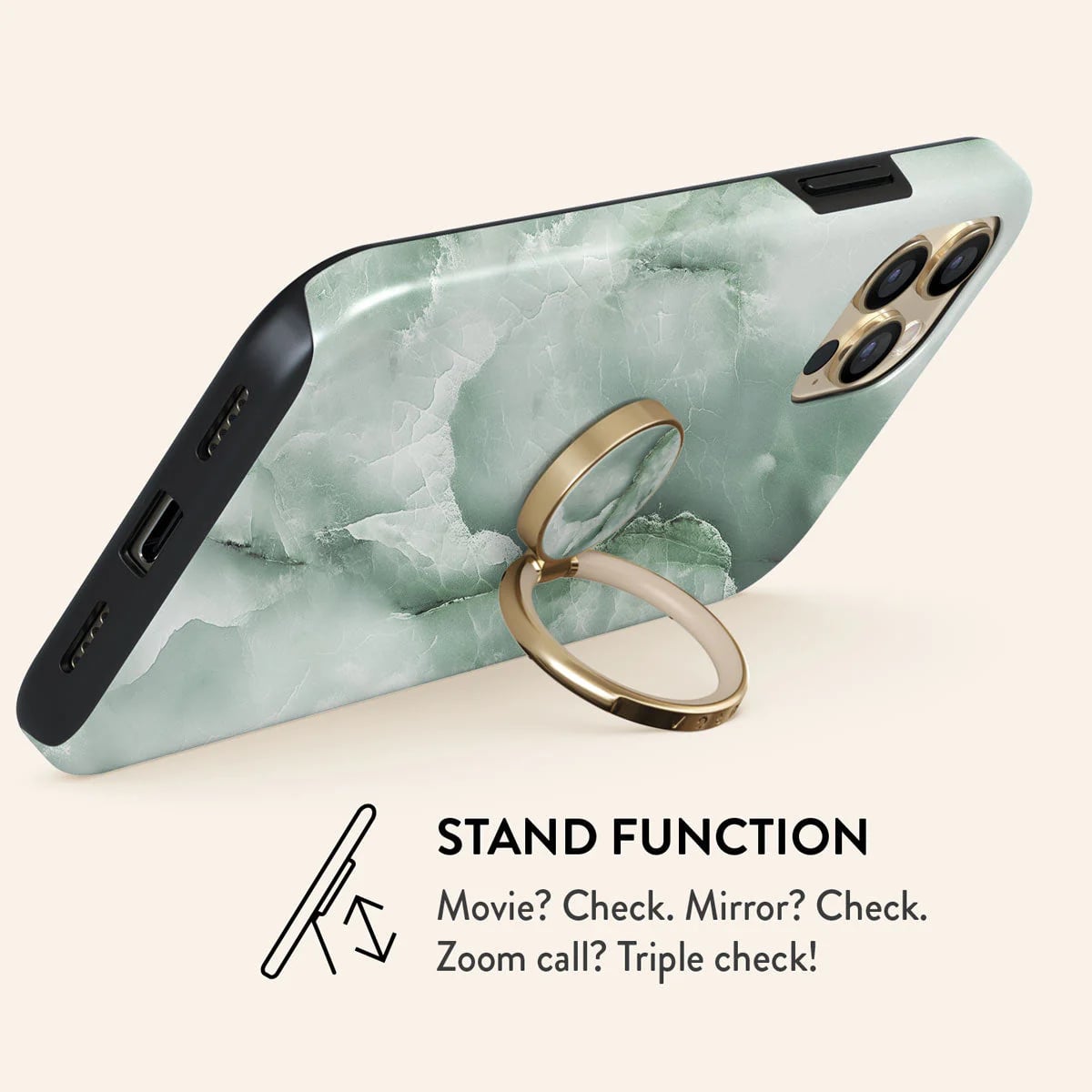 Burga Ring Holder - Δαχτυλίδι Συγκράτησης Κινητού - Βάση Στήριξης - Gold - Pistachio Cheesecake