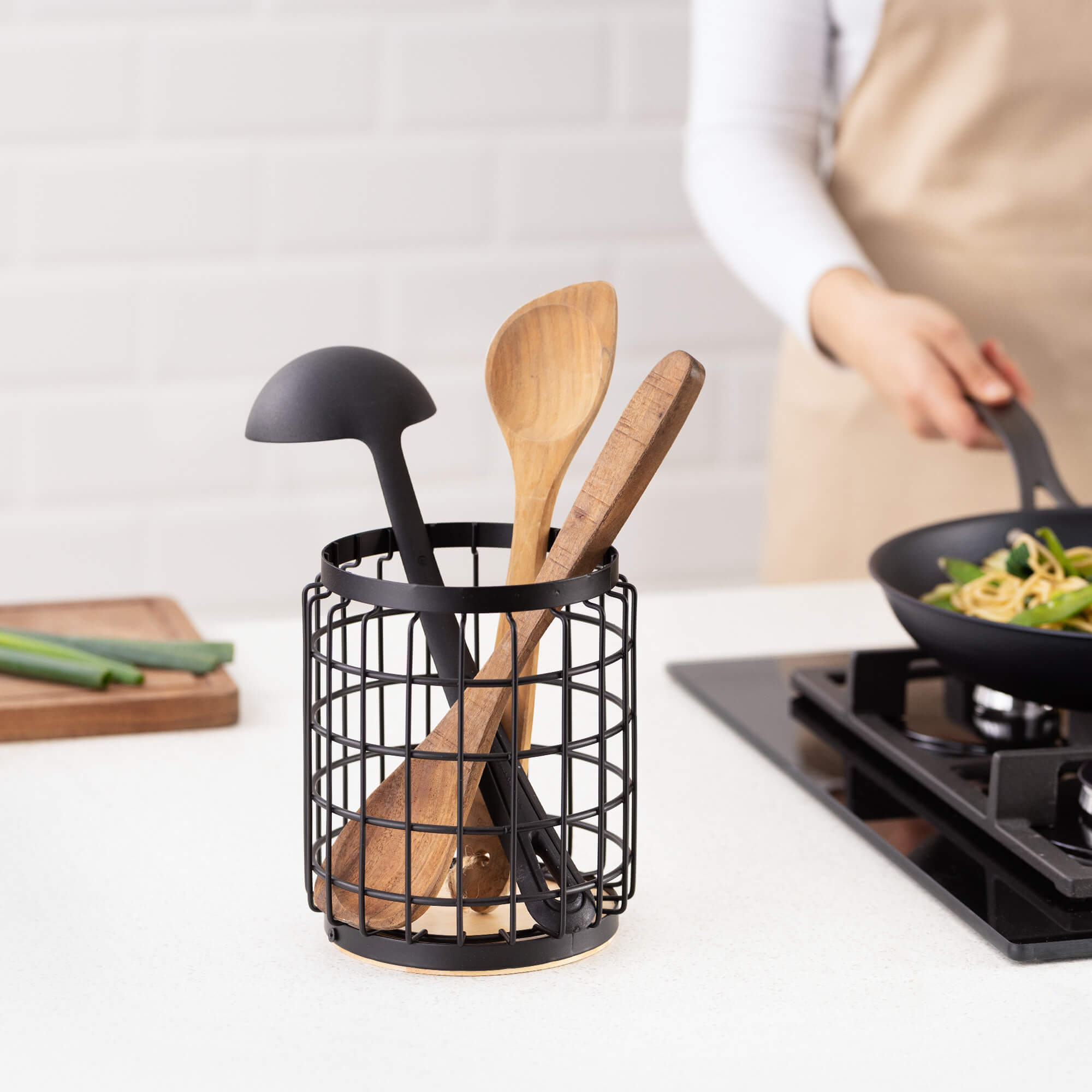 Navaris Σιδερένια Θήκη για Μαγειρικά Σκεύη - Black - 56670.01