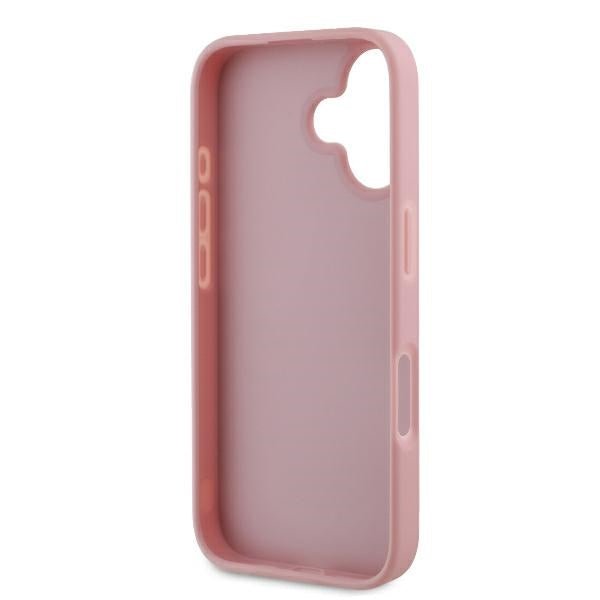 Guess iPhone 16 Plus - Fixed Glitter Big 4G - Σκληρή Θήκη με Πλαίσιο Σιλικόνης - Pink - GUHCP16MHG4SGP