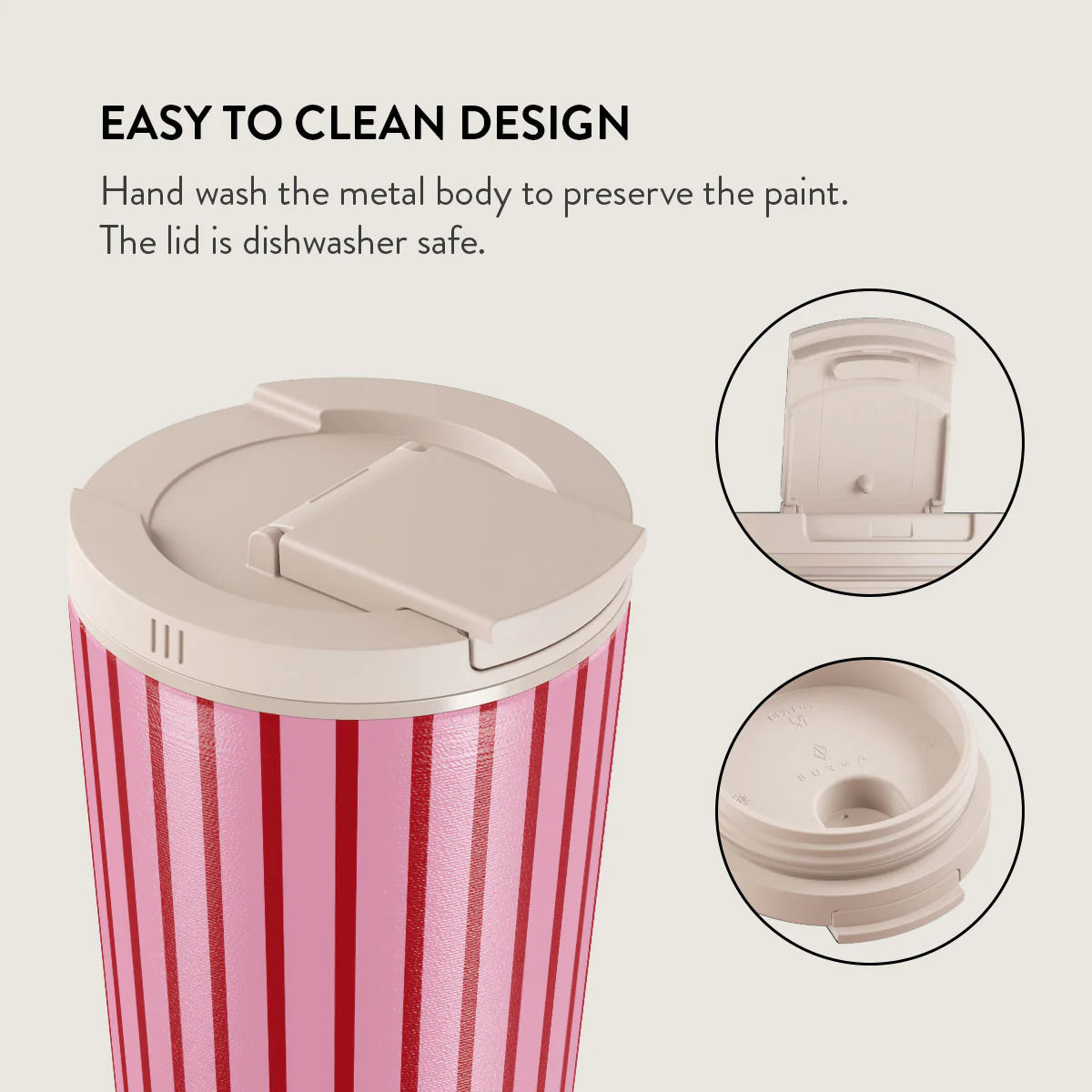 Burga Κούπα Θερμός από Ανοξείδωτο Ατσάλι - Flap Lid - 500ml - Favorite Bikini