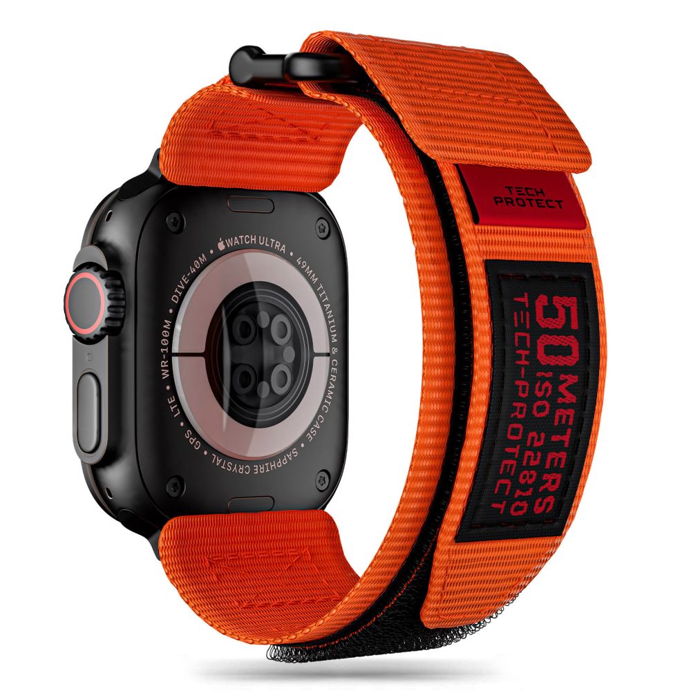 Tech-Protect Λουράκι Apple Watch 4 / 5 / 6 / 7 / 8 / 9 / SE / ULTRA 1 / ULTRA 2 - 42 / 44 / 45 / 49 mm Scout Pro - Orange