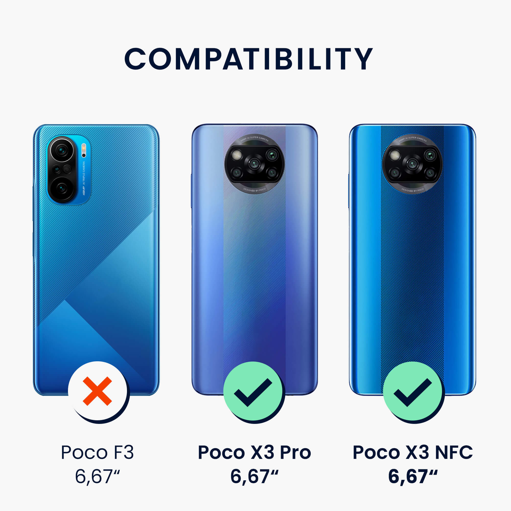 KW Xiaomi Poco X3 NFC / X3 Pro - Τρεις Μεμβράνες Προστασίας Οθόνης - Διάφανες - 57236.1