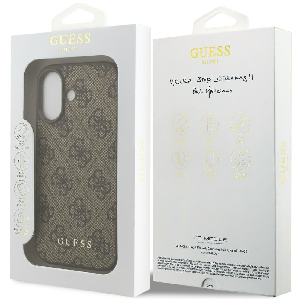 Guess iPhone 17 - 4G Classic - Σκληρή Θήκη με Πλαίσιο Σιλικόνης και Επένδυση Συνθετικού Δέρματος - Brown - GUHCP17SG4GFBR